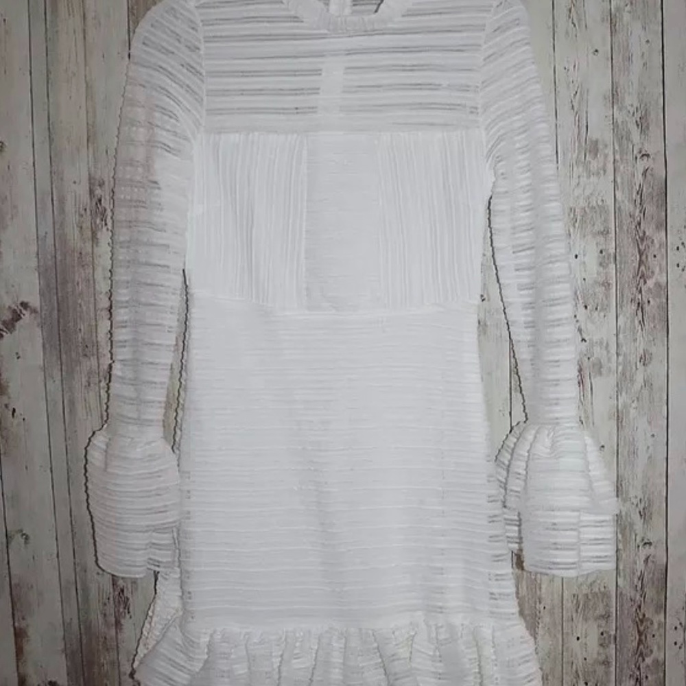 Long Sleeve Lace White Dress
